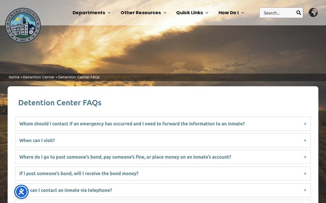 Seward County detention bond and payment FAQ source