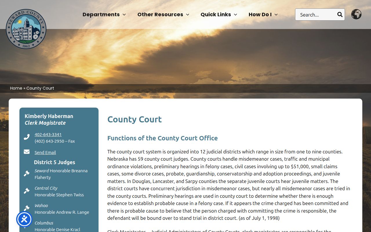 Seward County Court source for Utica municipal case handoff